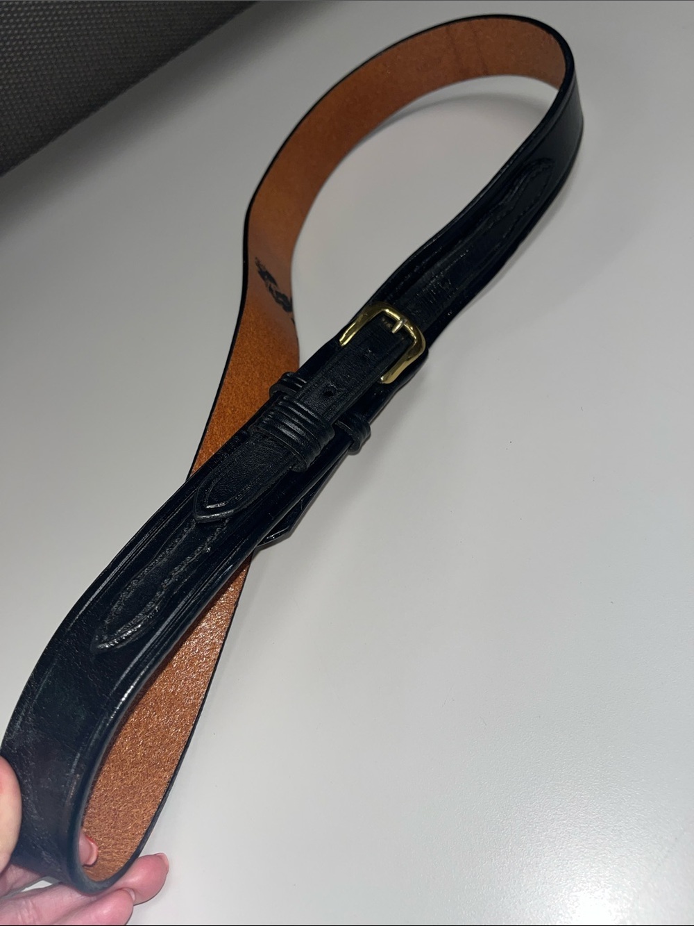 Don Hume Men’s Black Leather Duty Ranger Belt w/ Brass Buckle size 42